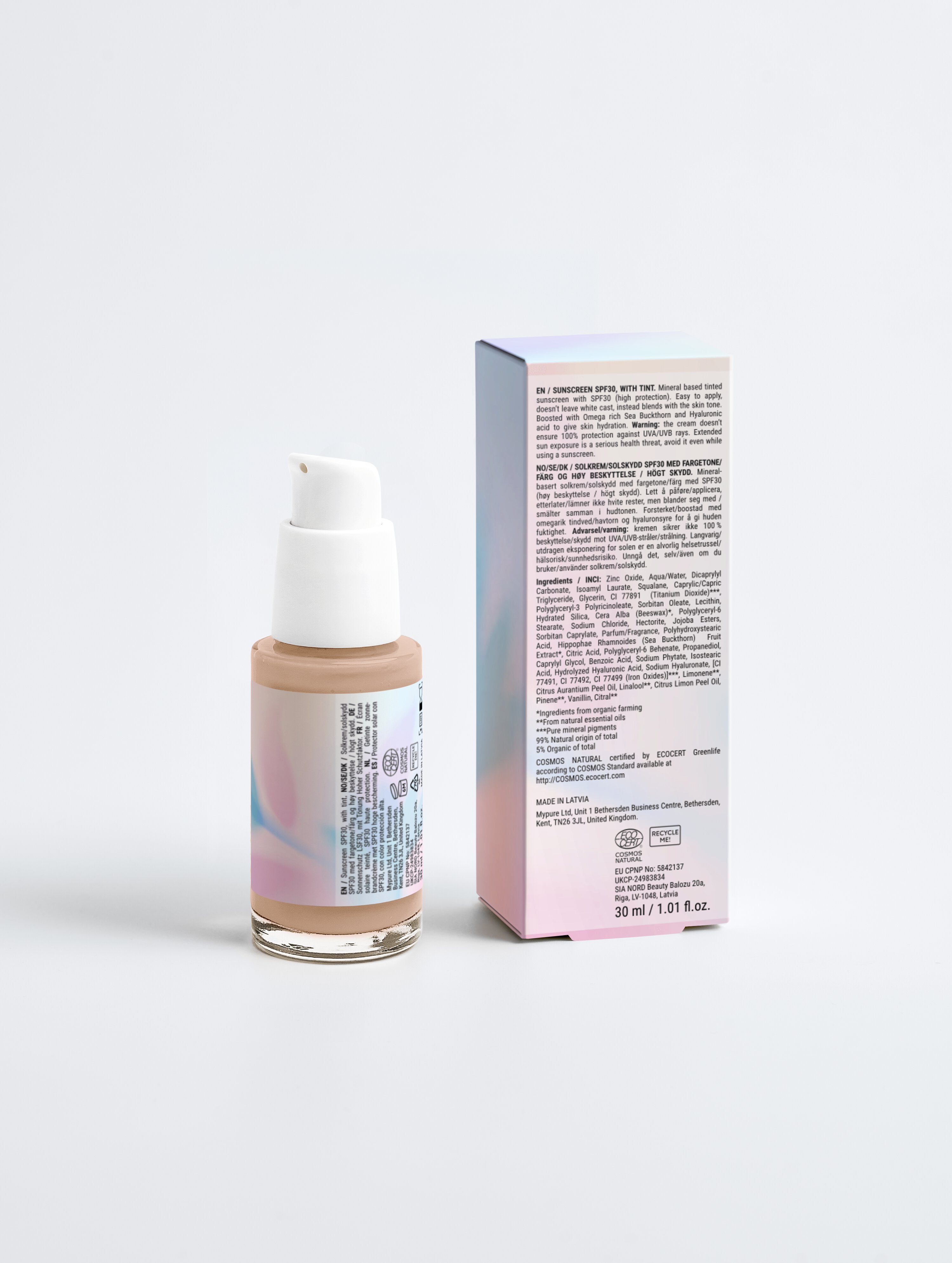 Sunscreen SPF30, with tint